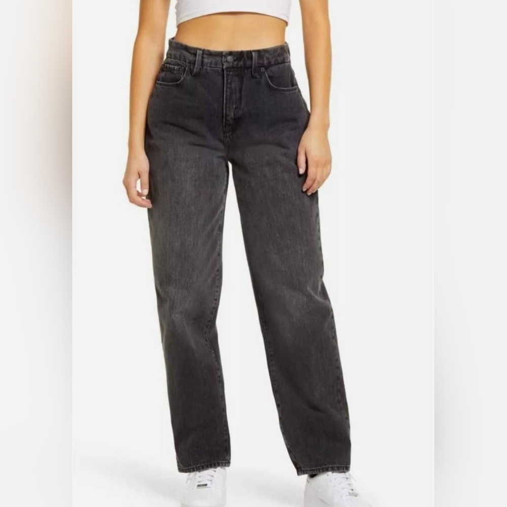 NWT Good American 90s Straight Leg Jeans in Faded Black